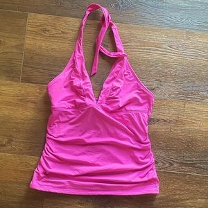 Athleta pink halter tankini